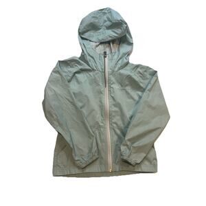 Columbia Youth XS Windbreaker Jacket Blue Green Hooded Lightweight Zip Rain Coat